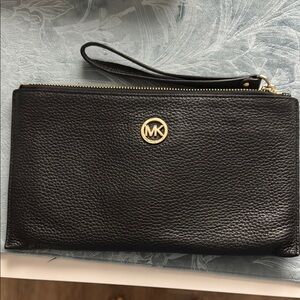 Michael Kors Black Pebbled Leather Clutch